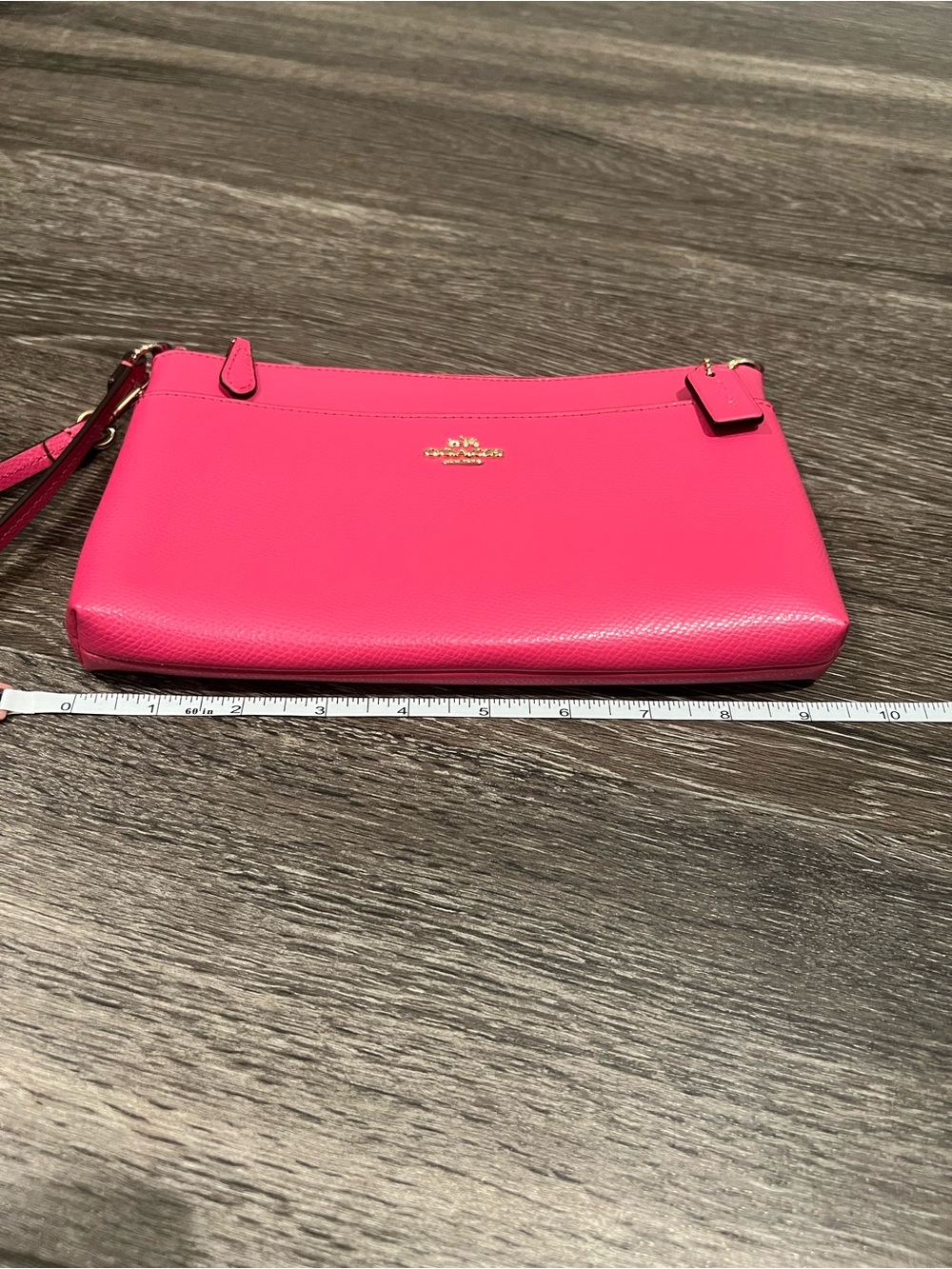 Coach F65805 Hot Pink Leather Wristlet Clutch with Gold Hardware - Picture 4 of 9